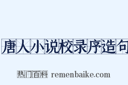 唐人小说校录序造句是什么意思的图片